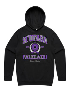 Clothing: Siufaga Falelatai Varsity Hood 5101 - AS Colour - Purple Print