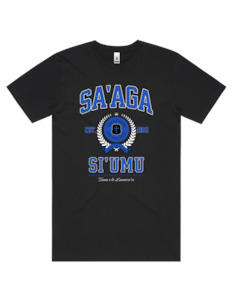 Clothing: Sa'aga Siumu Varsity Tee 5050 - AS Colour - Mid Blue Print