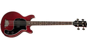 Bass Guitar Electric: GIBSON™ LES PAUL JUNIOR TRIBUTE DC - WORN CHERRY - 4 STRING ELECTRIC BASS GUITAR - W/GIGBAG