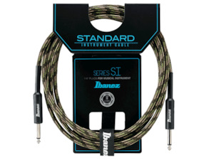 Ibanez SI10 Standard Series Guitar Instrument Cable 10 Foot Woven, Camouflage Green