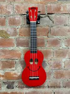 Mahalo Art Series Smiley Face Red Soprano Uke