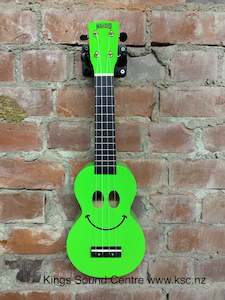 Mahalo Art Series Smiley Face Green Soprano Uke