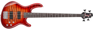 Bass Guitar Electric: Cort ACTIONDLX CRS DELUXE BASS FLAME TOP CHERRY RED SUNBURST