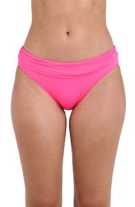 Bottom: Island Goddess Shirred Band Hipster Bottom - Bright Pink