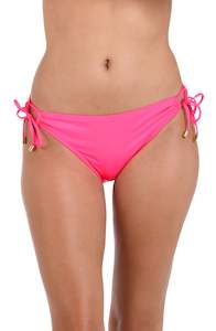 Island Goddess Side Tie Hipster Bottom - Bright Pink