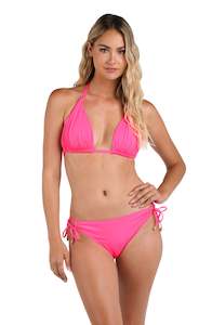 Island Goddess Halter Triangle Top - Bright Pink