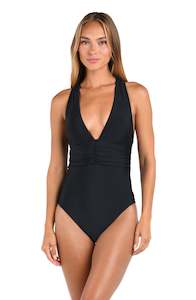 Sunshine 79 Sunshine Solids V-Plunge One Piece - Black