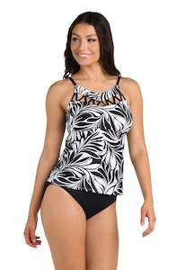 Tops Swimsuits: 24th & Ocean Floating Palms Strappy High Neck Tankini Top