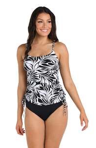 24th & Ocean Floating Palms Side Shirred Tankini Top