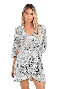 Dream Catcher Wrap Shirt Dress Cover Up