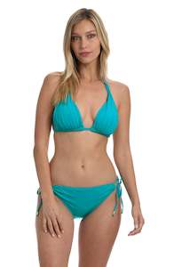 Top Rated: Island Goddess Halter Triangle Top - Turquoise - FINAL SALE