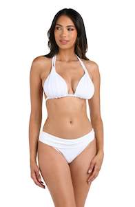 Island Goddess Halter Triangle Top - White