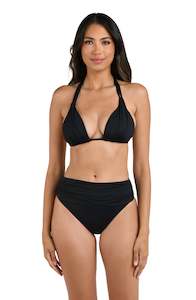 Island Goddess Halter Triangle Top - Black