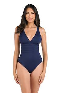 Island Goddess Multi-Strap Cross-Back One Piece - Indigo