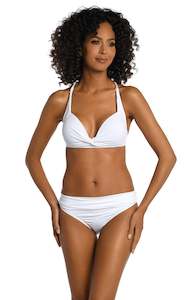 Island Goddess Twist Front Crossback Top - White - FINAL SALE