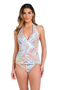 Sunbaked Jewels Halter Tankini Top