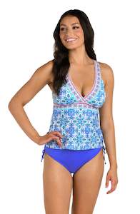 24th & Ocean Beachside Tile Over The Shoulder Tankini Top