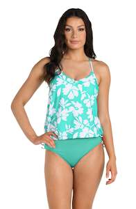 24th & Ocean Marseille Floral Underwire V-Neck Blouson Tankini Top