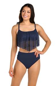 Tops Swimsuits: 24th & Ocean Cecily Crochet Handkerchief Flounce Midkini Top