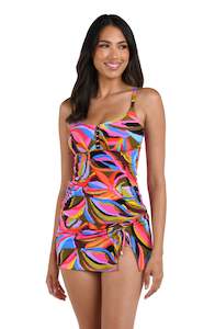 Tropic Waves Over the Shoulder Tankini Top