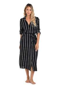 City Lights Button Up Shirt Dress