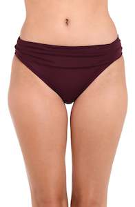 Island Goddess Shirred Band Hipster Bottom - Dark Cherry