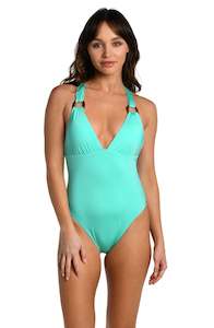 Sunshine 79 Wanderlust Solids Plunge One Piece - Seafoam