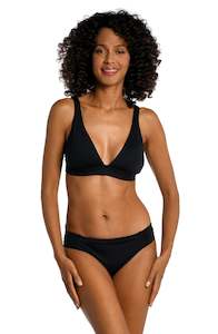 Island Goddess Banded Tall Triangle Top - Black