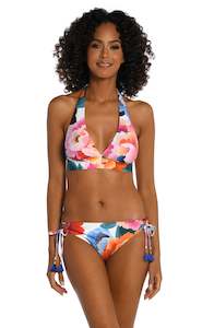 Tops Swimsuits: Floral Rhythm Banded Halter Top