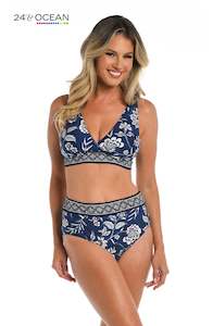 24th & Ocean Bali Batik Over The Shoulder Bikini Top