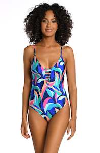 Painted Leaves Plunge One Piece