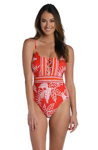 Tropical Tapestry Strappy Back One Piece