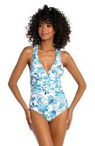 Santorini Sun Multi-Strap Cross-Back One Piece