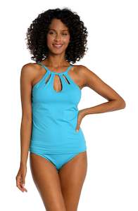 Island Goddess Underwire Keyhole Tankini Top - Azul