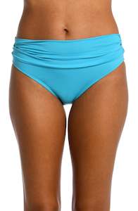 Island Goddess Shirred Band Hipster Bottom - Azul