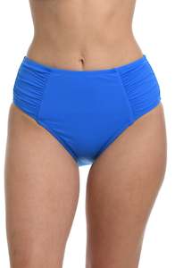 Island Goddess Side Shirred High Waist Bottom - Capri Blue