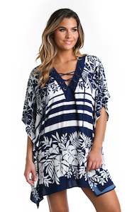 Group V Neck Caftan: Beach Bungalow Lace Front Caftan Cover Up