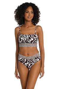 Fierce Lines Bandeau Midkini Top