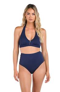 LB Luxe Banded Halter Top - Indigo