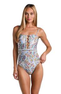 Sunshine 79 Glam Paisley Bandeau One Piece