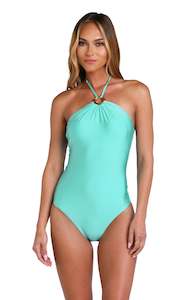 Sunshine 79 Sunshine Solids High Neck One Piece - Seaglass