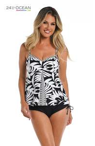 24th & Ocean Antigua Leaf Fly-Away Tankini Top