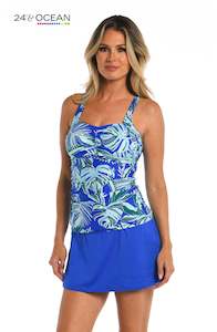 24th & Ocean West Palms Underwire D-Cup Tankini Top