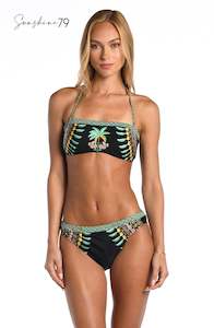 Sunshine 79 Palm Tree Paradise Twist Bandeau Bikini Top