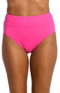 Island Goddess Cinch Back High Waist Bottom - Pop Pink