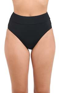 Island Goddess Cinch Back High Waist Bottom - Black