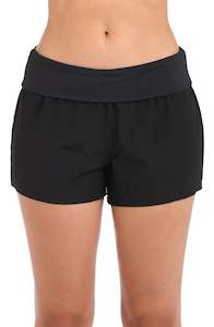 Island Goddess Foldover 3" Inseam Board Short - Black