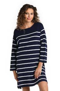 Yacht Club Boat Neck Tunic Cover Up