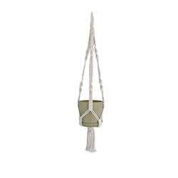 Boho Macrame Plant Hanger Kauri - White With or Without Pot