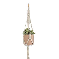 Boho Macrame Plant Hanger Manuka - Cream With or Without Pot